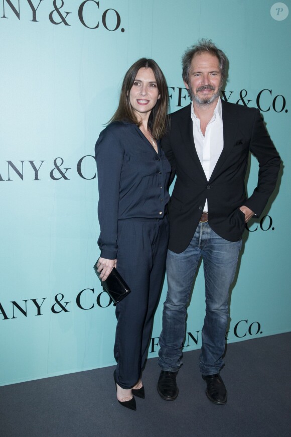 Géraldine Pailhas et son mari Christopher Thompson - Inauguration du Flagship Tiffany & Co sur l'avenue des Champs-Elysées à Paris le 10 juin 2014.
