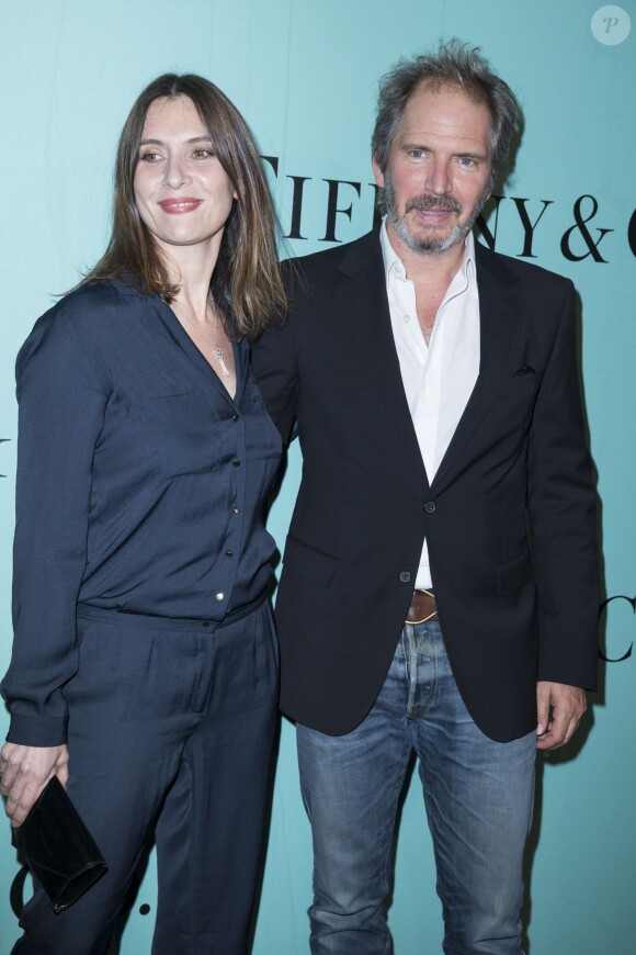 Géraldine Pailhas et son mari Christopher Thompson - Inauguration du Flagship Tiffany & Co sur l'avenue des Champs-Elysées à Paris le 10 juin 2014.