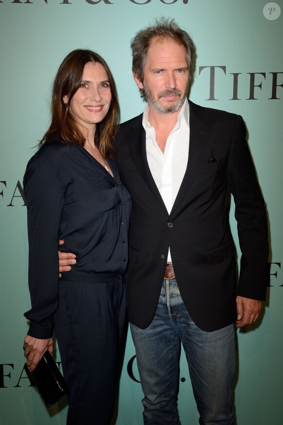 Géraldine Pailhas et Christopher Thompson lors de la soirée d'ouverture de la boutique Tiffany & Co au 62 avenue des Champs-Elysées, Paris, le 10 juin 2014.