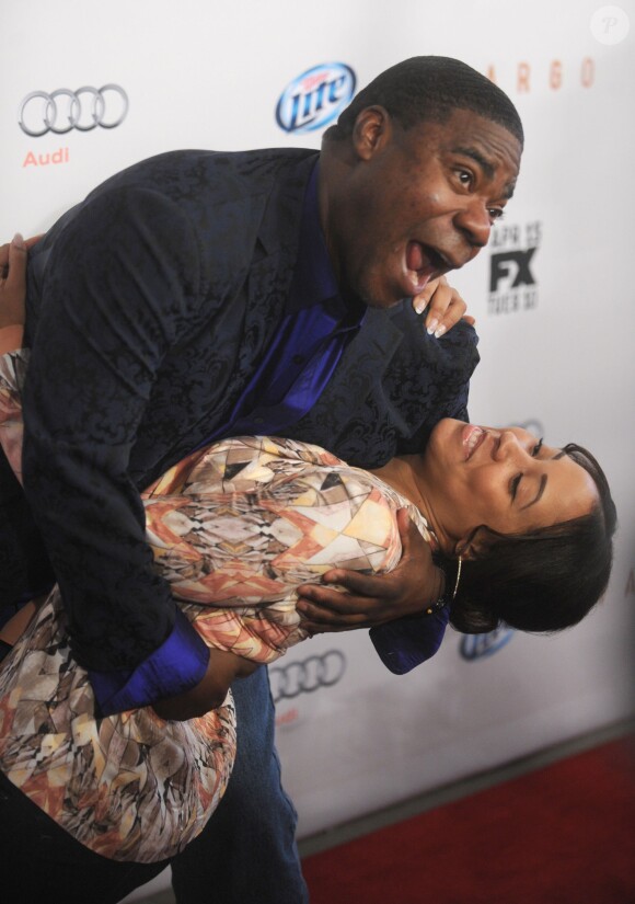 Tracy Morgan et sa fiancée Megan à New York, le 9 avril 2014.