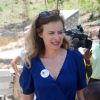Valérie Trierweiler, marraine du Secours Populaire, en voyage humanitaire en Haïti, visite le complexe scolaire Rivière froide dans la commune de Carrefour le 6 mai 2014