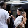 Kim Kardashian, Kanye West et leur fille North se rendent au Children's Museum Of Manhattan. New York, le 15 juin 2014.