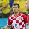 Fred et Dejan Lovren lors du match Brésil-Croatie pendant la Coupe du monde le 12 juin 2014.
