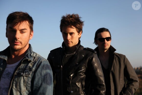 Tomo Milicevic, Shannon Leto et Jared Leto du groupe Thirty Seconds To Mars à Miami en 2010. 