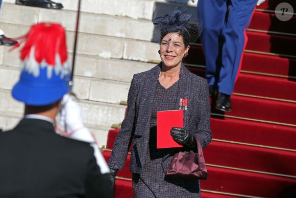 La princesse Caroline de Monaco - La famille princière de Monaco à la sortie de la cathédrale lors de la fête nationale monégasque. Le 19 novembre 2014  Princely family of Monaco leaves the Cathedral of Monaco during the official ceremonies for the Monaco National Day at Cathedrale Notre-Dame-Immaculee de Monaco on November 19, 2014 in Monaco, Monaco19/11/2014 - Monaco
