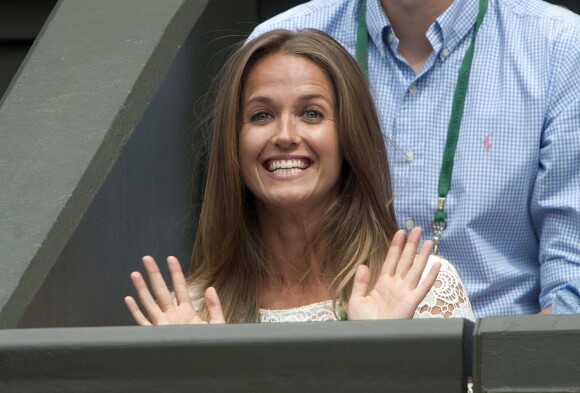 Kim Sears, la compagne d'Andy Murray, à Wimbledon le 23 juin 2014, à Londres lors du premier match de celui-ci face au Belge David Goffin