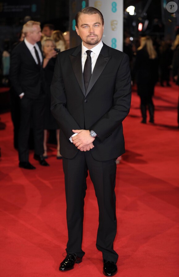 Leonardo DiCaprio lors de la cérémonie des BAFTA Awards à la Royal Opera House à Londres. Le 16 février 2014.