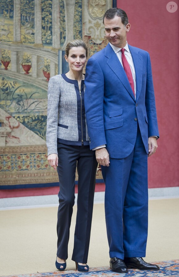Le roi Felipe Vi et la reine Letizia au palais à Madrid, le 24 juin 2014. 