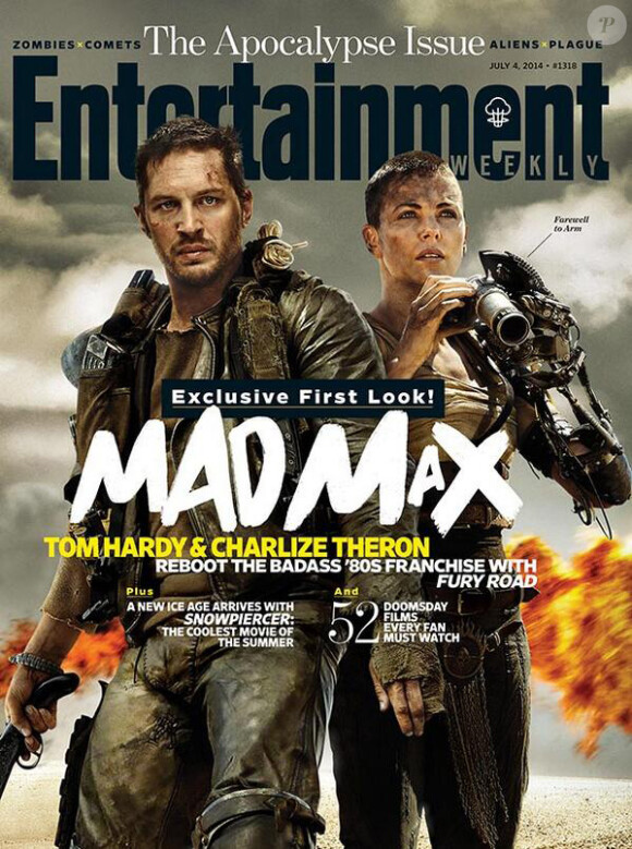 Charlize Theron et Tom Hardy en couverture d'Entertainment Weekly pour Mad Max : Fury Road.