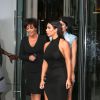 Kim Kardashian, Kylie Jenner et leur mère Kris Jenner quittent le Gansevoort. New York, le 26 juin 2014.
