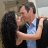 Exclusif - Jérôme Bertin, comédien dans la série "Plus belle la vie" et sa compagne Mariah Tannoury se pacsent au Tribunal d'instance du 15e arrondissement à Paris le 18 juin 2014.