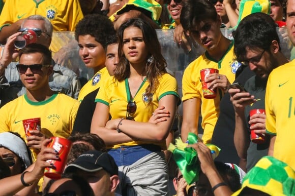 Bruna Marquezine, compagne de Neymar, assiste au match Brésil contre Chili à Belo Horizonte city, le 28 juin 2014