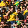 Bruna Marquezine, petite amie de Neymar, assiste au match Brésil contre Chili à Belo Horizonte city, le 28 juin 2014