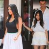 Kim et Kourtney Kardashian quittent le restaurant 75 Main, à Southampton. Le 30 juin 2014.