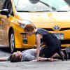Jessica Chastain et James McAvoy en plein tournage du film ''The Disappearance of Eleanor Rigby'' à New York le 23 août 2012