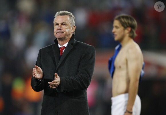 Ottmar Hitzfeld lors de la Coupe du monde après le match Suisse - Honduras au Free State Stadium de Bloemfontein le 25 juin 2010 en Afrique du Sud