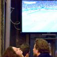 Lana Del Rey et Francesco Carrozzini dans un restaurant, lors du match entre la Belgique et les Etats-Unis, match de Coupe du monde, le 1er juillet 2014 à Portofino