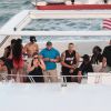 Justin Bieber fait la fête à bord d'un yacht à Miami, le 3 juillet 2014.