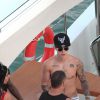 Justin Bieber fait la fête à bord d'un yacht à Miami, le 3 juillet 2014.
