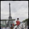 Charlotte Casiraghi au Paris Eiffel Jumping, présenté par Gucci, au Champ de Mars à Paris le 4 juillet 2014.