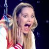 Joy Esther paniquée dans "Ce soir tout est permis avec Arthur" sur TF1. Samedi 5 juillet 2014.