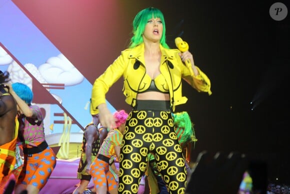 Katy Perry en concert à Belfast dans le cadre de sa tournée "Prismatic Tour". Le 7 mai 2014.