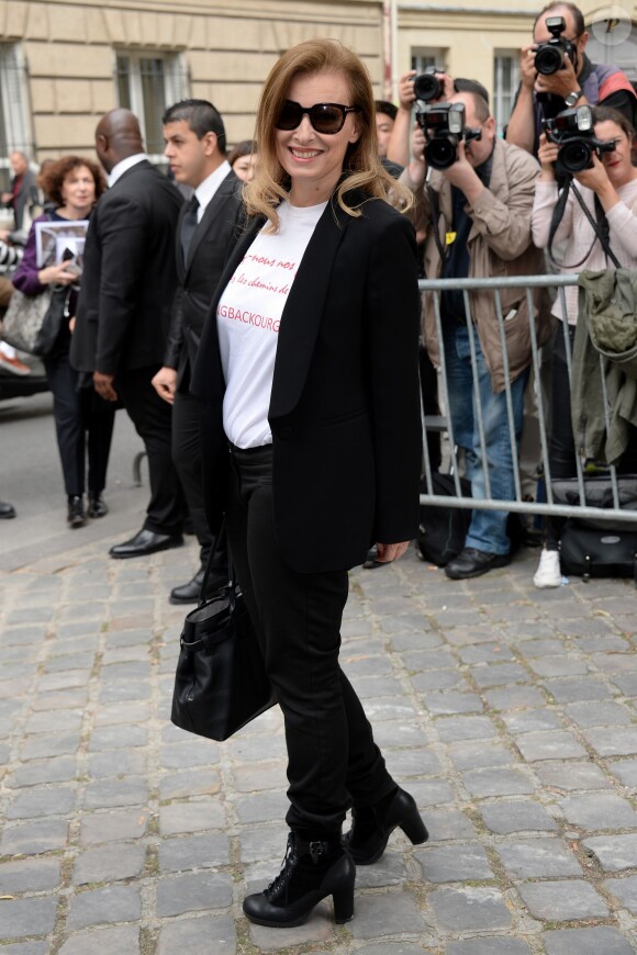 Valerie Trierweiler arrive au musée Rodin pour assister au défilé haute couture Christian Dior automne-hiver 2014-15. Paris, le 7 juillet 2014.