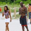 Mario Balotelli et sa petite amie Fanny Neguesha en vacances à Miami le 5 Juillet 2014