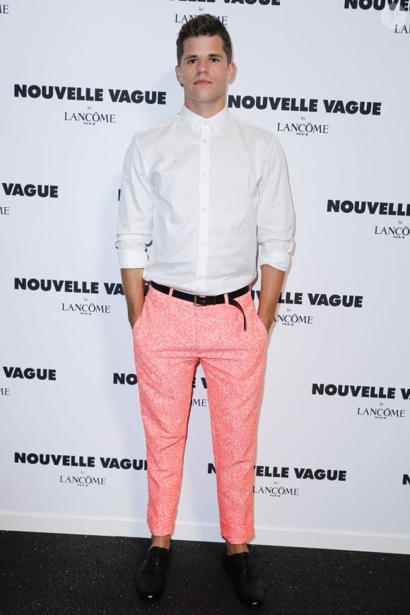 Charles Carver lors de la soirée "Nouvelle Vague by Lancôme" au Palais Brogniart à Paris, le 9 juillet 2014.