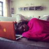 Serena Williams, malade sous une couverture rose, photo publiée sur son compte Instagram le 2 juillet 2014