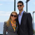  Novak Djokovic et sa fianc&eacute;e Jelena Ristic &agrave; Monte-Carlo le 16 avril 2012 