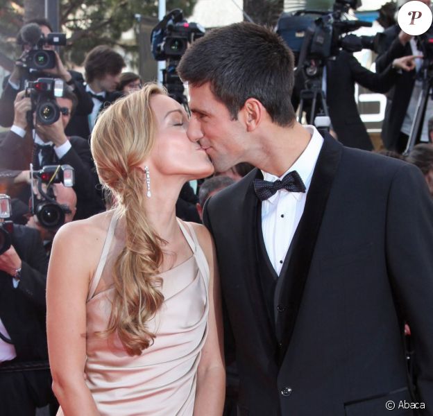 Novak Djokovich et Jelena Ristic sur le tapis rouge du Festival de Cannes, le 17 mai 2011