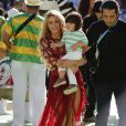  La chanteuse Shakira et son fils Milan - La chanteuse Shakira, son compagnon Gerard Piqu&eacute; et leur fils Milan lors de la finale de la coupe du monde de la FIFA 2014 Allemagne-Argentine &agrave; Rio de Janeiro, le 13 juillet 2014. 