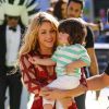 La chanteuse Shakira et son fils Milan - La chanteuse Shakira, son compagnon Gerard Piqué et leur fils Milan lors de la finale de la coupe du monde de la FIFA 2014 Allemagne-Argentine à Rio de Janeiro, le 13 juillet 2014.