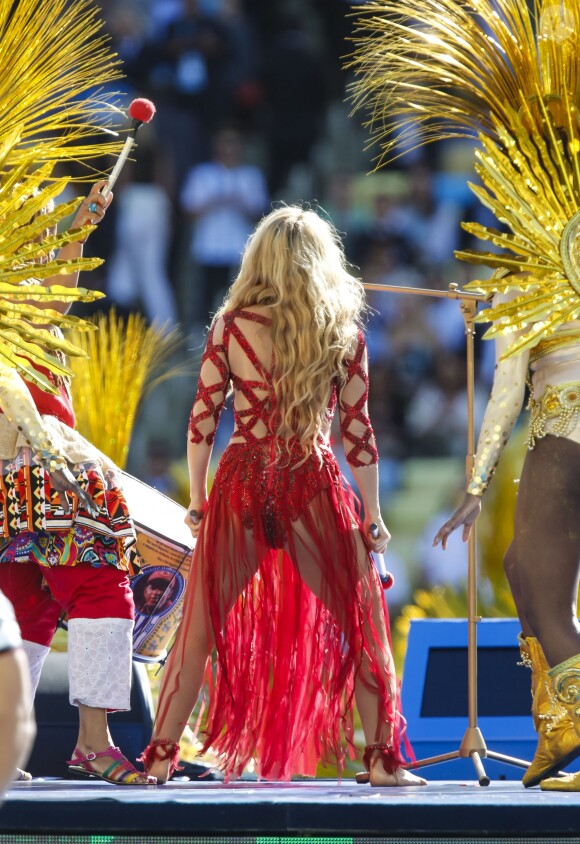 La chanteuse Shakira - La chanteuse Shakira, son compagnon Gerard Piqué et leur fils Milan lors de la finale de la coupe du monde de la FIFA 2014 Allemagne-Argentine à Rio de Janeiro, le 13 juillet 2014.13/07/2014 - Rio de Janeiro