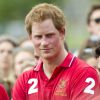 Le prince Harry jouait le 12 juillet 2014 la Hackett Rundle Cup de polo dans le Wiltshire.