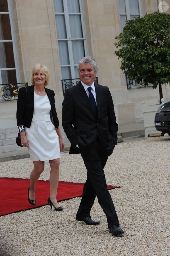 Catherine Ceylac et Claude Sérillon à l'Elysée le 15 mai 2012.