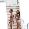 Selena Gomez et Cara Delevingne se baignent et profitent de leurs vacances sur le bateau Ecstasea à Saint-Tropez, le 23 juillet 2014.