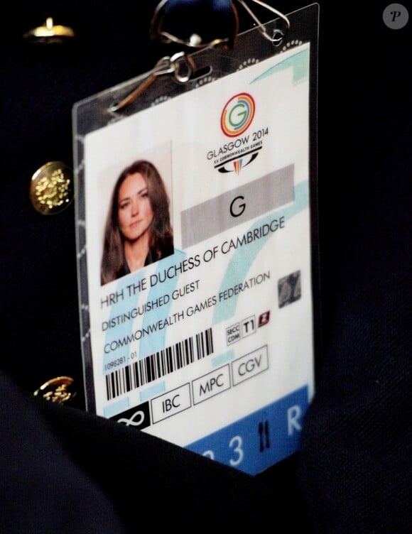 Le pass de Kate Middleton lors des XXe Jeux du Commonwealth, à Glasgow. Pratique pour se faire de l'air, paraît-il.