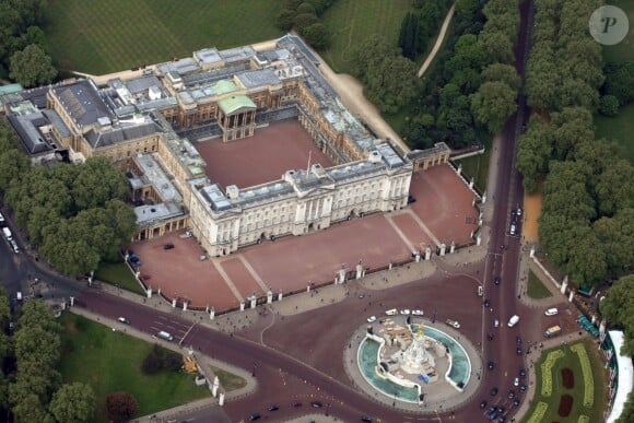 Vue aérienne de Buckingham Palace, à Londres.