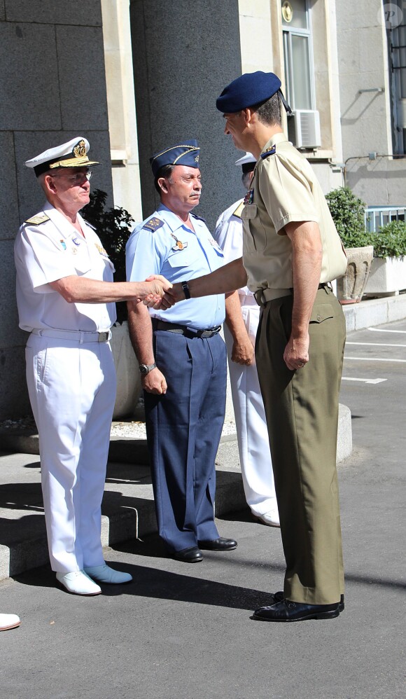Le roi Felipe VI d'Espagne en visite à l'état-major de la défense le 29 juillet 2014