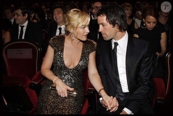 Kate Winslet et son compagnon Ned Rocknroll aux César à Paris le 24 février 2012.