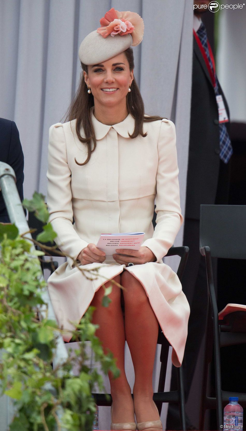 Kate Middleton lors de la cérémonie de commémoration du centenaire de la Première Guerre mondiale au mémorial interallié de Cointe à Liège, en Belgique, le 4 août 2014.