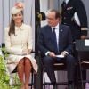 François Hollande est apparu très complice avec le prince William et Kate Middleton lors de la cérémonie de commémoration du centenaire de la Première Guerre mondiale au mémorial interallié de Cointe à Liège, en Belgique, le 4 août 2014.