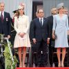 Le prince William, Kate Middleton, François Hollande et la reine Mathilde de Belgique à Liège le 4 août 2014 pour la cérémonie commémorative du centenaire de la Première Guerre mondiale.