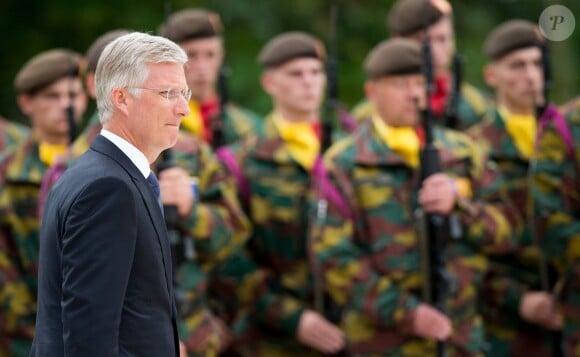 Le roi Philippe de Belgique à Liège le 4 août 2014 pour la cérémonie commémorative du centenaire de la Première Guerre mondiale.