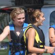  Lourdes Leon et son fr&egrave;re Rocco Ritchie, les enfants de Madonna, font du jet-ski avec des amis pendant leurs vacances dans le sud de la France, le 4 ao&ucirc;t 2014. 