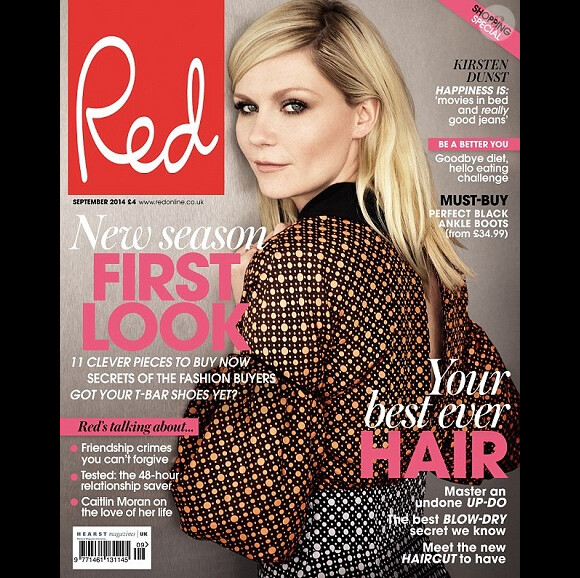 Kirsten Dunst en couverture du numéro de septembre du magazine Red.