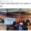 Keylor Navas heureux d'être la nouvelle recrue du Real Madrid avec sa femme Andrea Salas, et sa belle-fille Daniela, le 5 août 2014