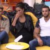 Sacha, Élodie et Aymeric dans la quotidienne de Secret Story 8, le vendredi 8 aout 2014, sur TF1